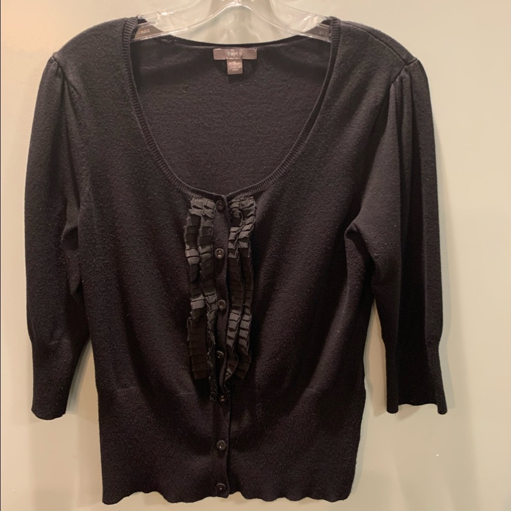 Apt 9 Black Ruffled Cardigan